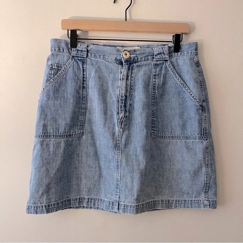 Vintage Faded Glory Denim Skirt Size 14 Cotton 90s Y2K - Image 2