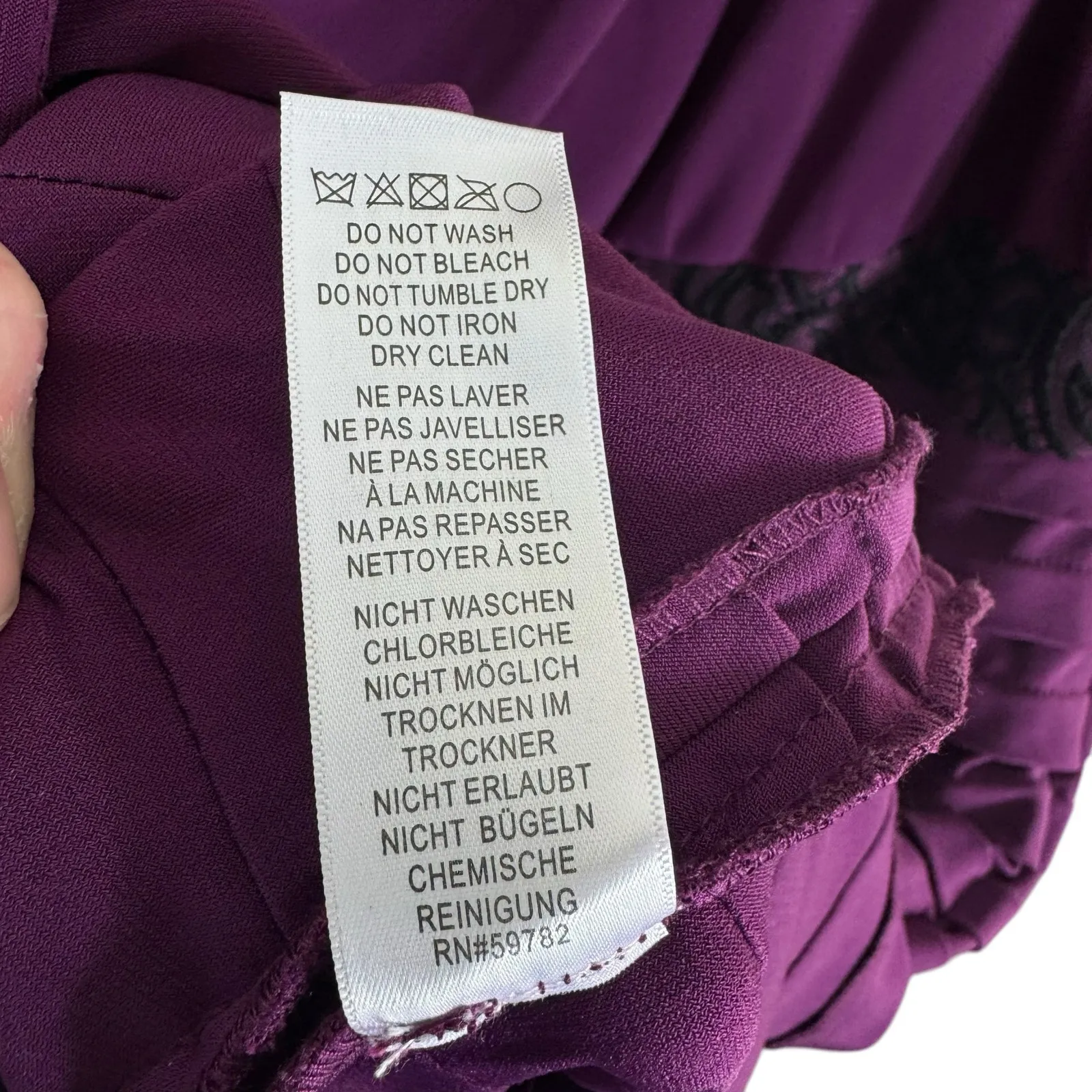 Adrianna Papell Purple Black Lace Sleeveless‎ Stretch Dress 14W - Image 8