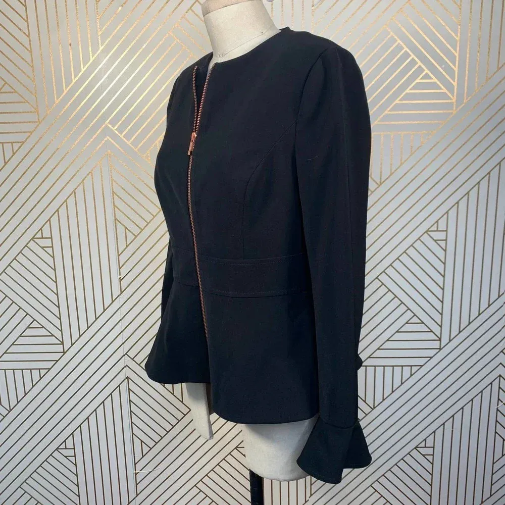 Ted Baker Ted‎ Baker Yulij Flared Cuff Peplum Jacket Black - Image 5