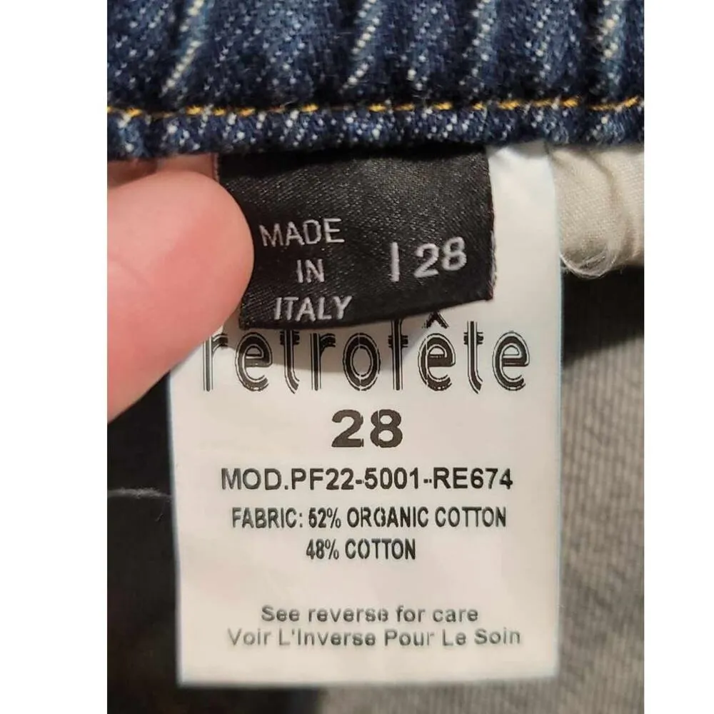 Retrofete Mallory Cuffed Rolled Hem Distressed Denim Shorts 28 NEW - Image 3