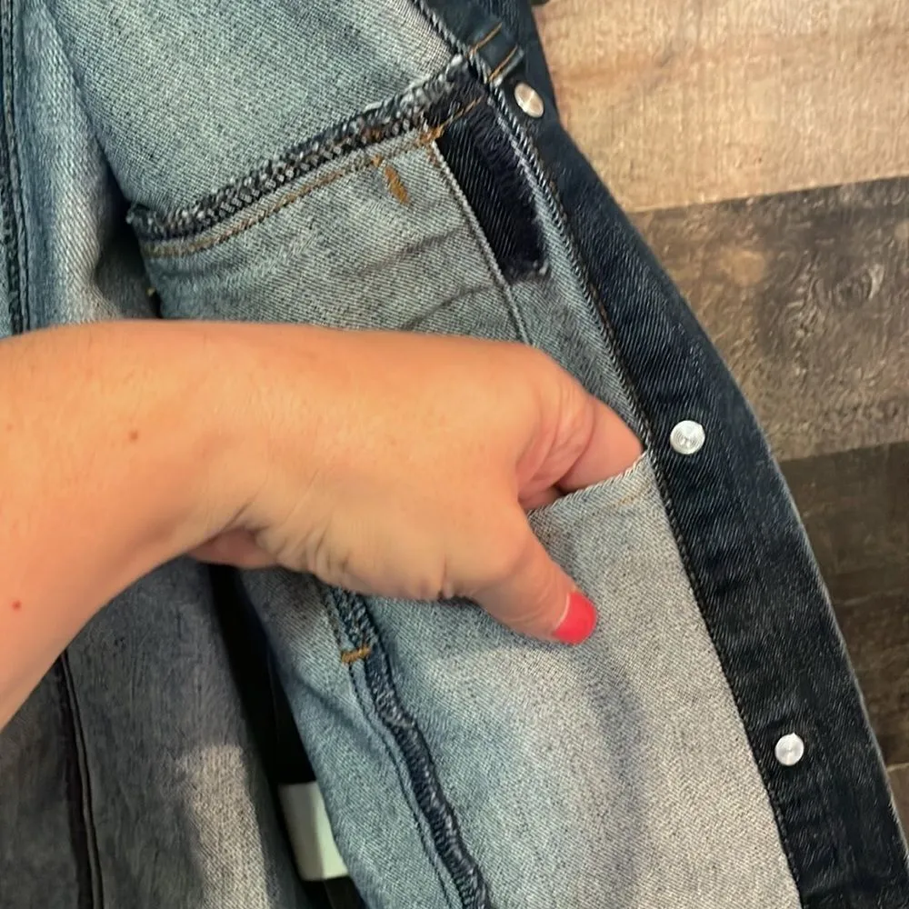 Michael Michael Kors Dark Wash Denim Jean Jacket Blue - Image 7