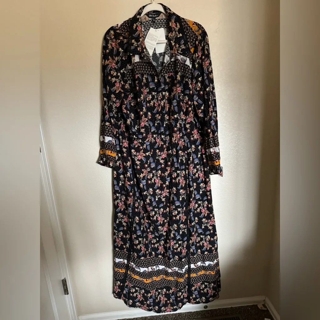 Ulla Popken Bohemian Mixed Floral Maxi Dress Sz 20 NEW‎ Plus Size Casual Church Pink - Image 2