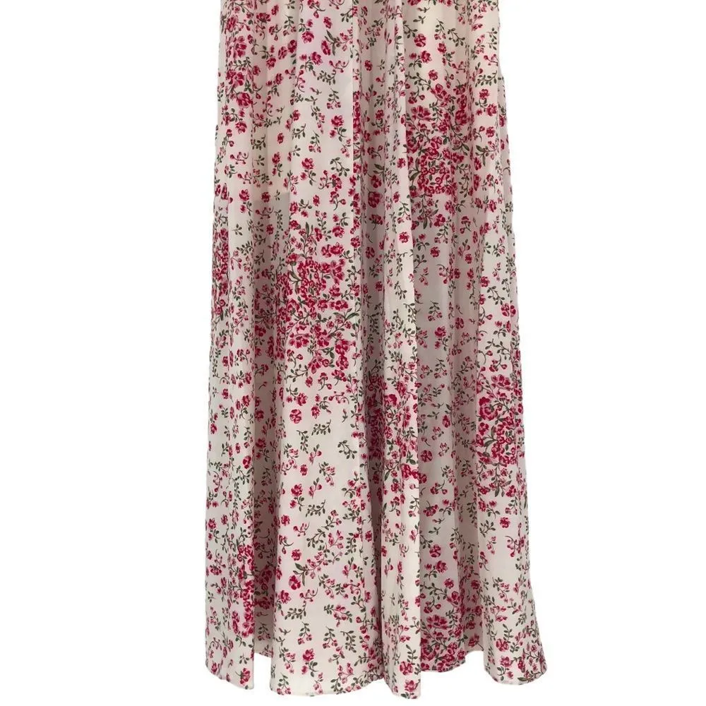 Gal Meets Glam Collection Brigitte Floral Tie Cuff Print Maxi Dress size 2 - Image 9