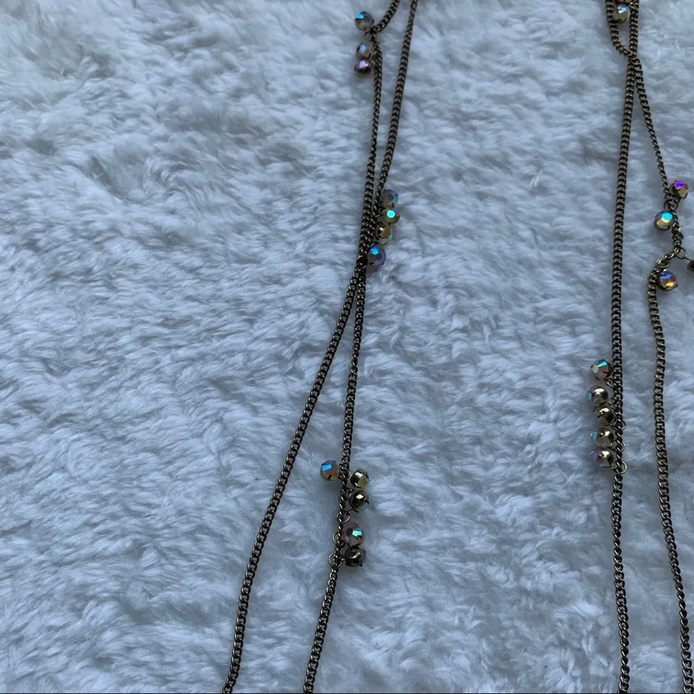 ⭐️ Gold Crystal Iridescent Double Layer Long Necklace - Image 2