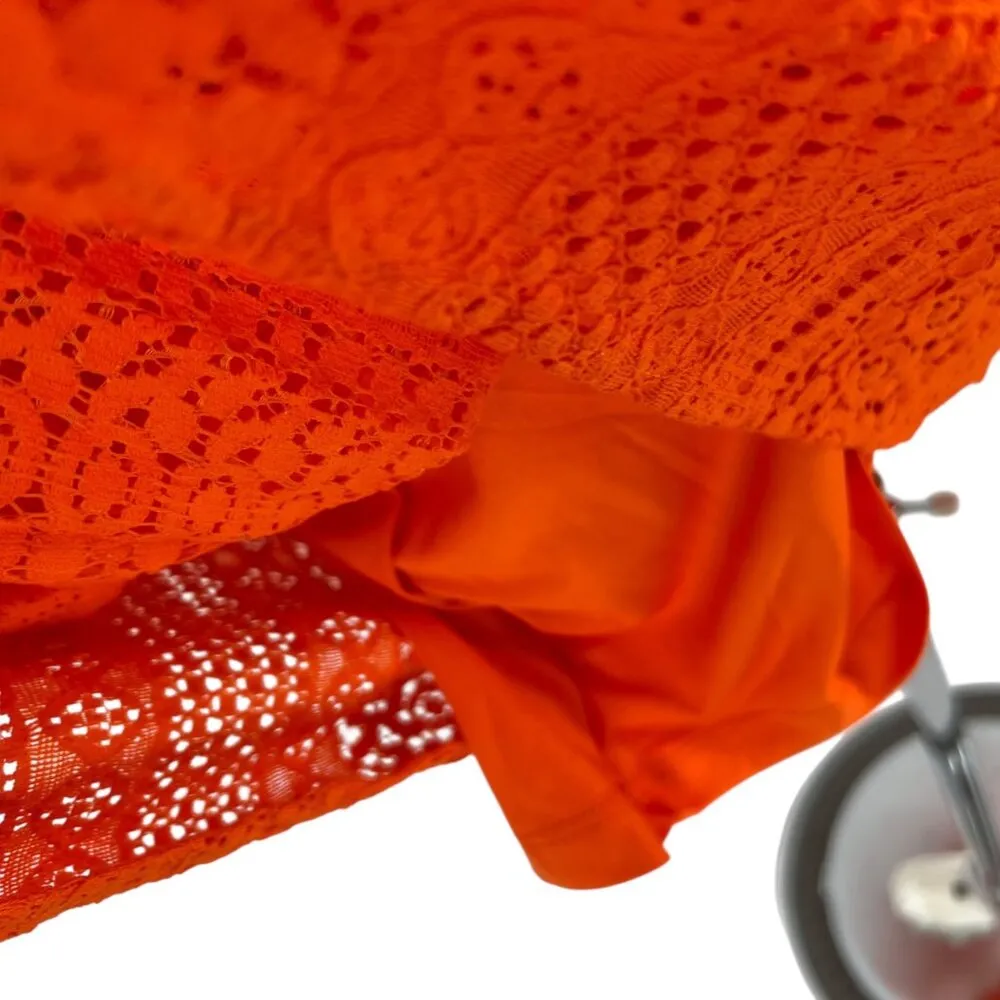 Vero Moda Orange Crochet Lace Spaghetti Strap Sundress Size Medium - Image 8
