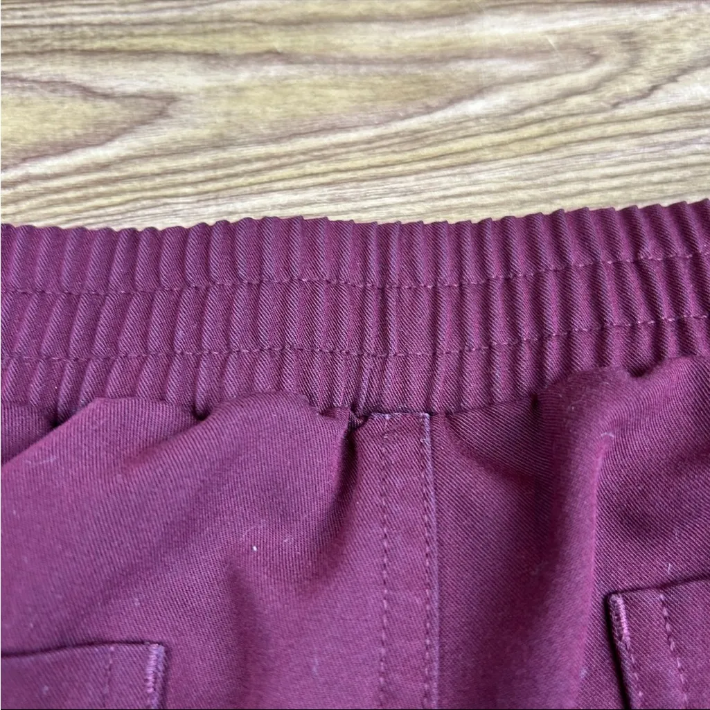 Figs Yola Scrub Pants Burgundy High Waist Straight Leg - XL Tall - Image 3