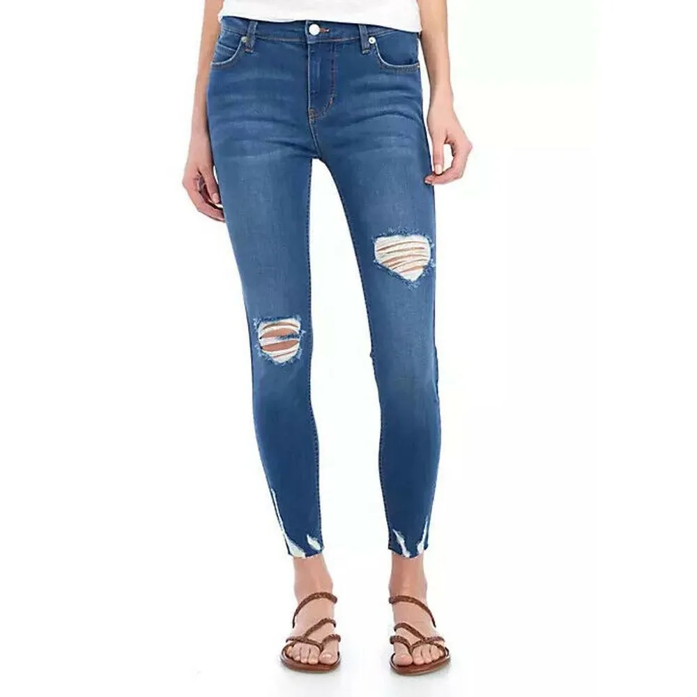 Free People Distressed Cut-Off Hem Skinny Jean‎ - Image 8
