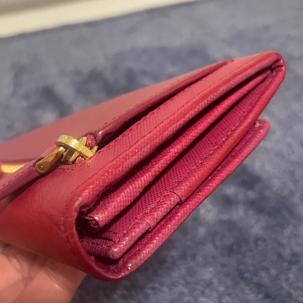 Prada Crimson Leather Wallet Set - Image 5