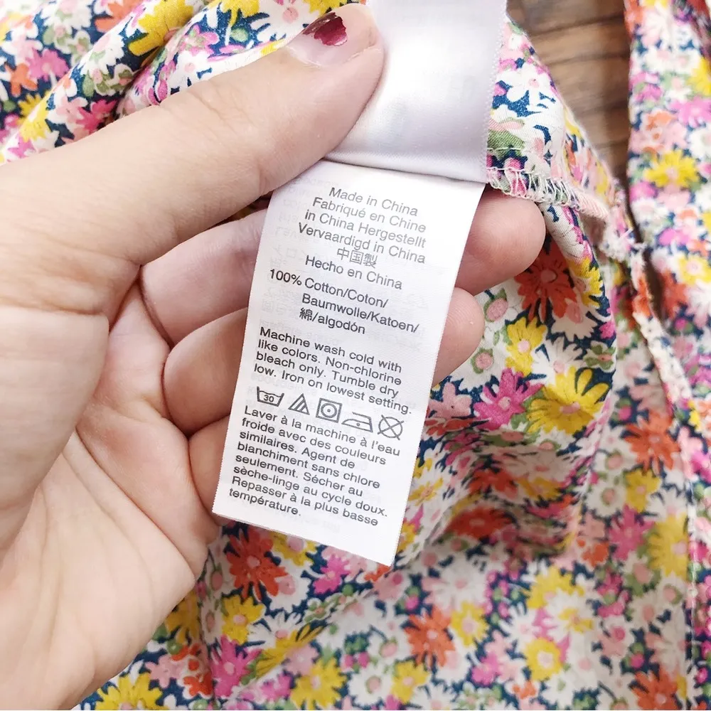 J Crew • Band-collar ruffle-front shirt Liberty Libby floral print button down - Image 12