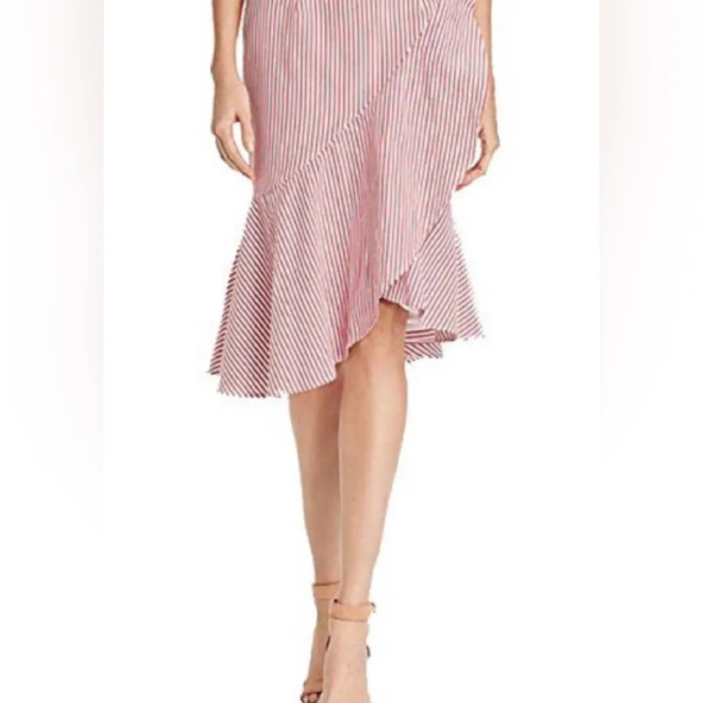 WAYF  Striped Red Ruffle Skirt Sz Small - Image 3