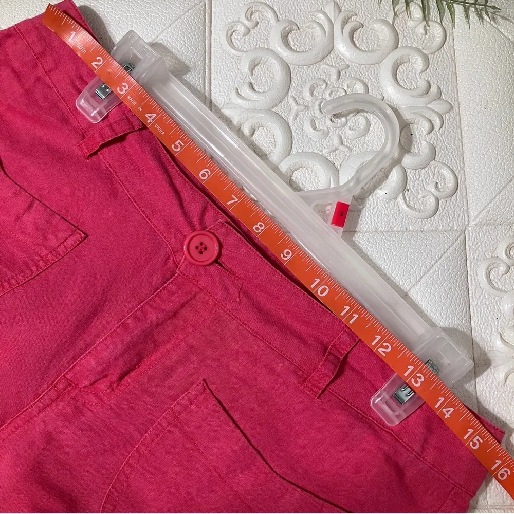 Vintage Y2K Blush Pink Wide Leg Linen Pants, size S/M - Image 2