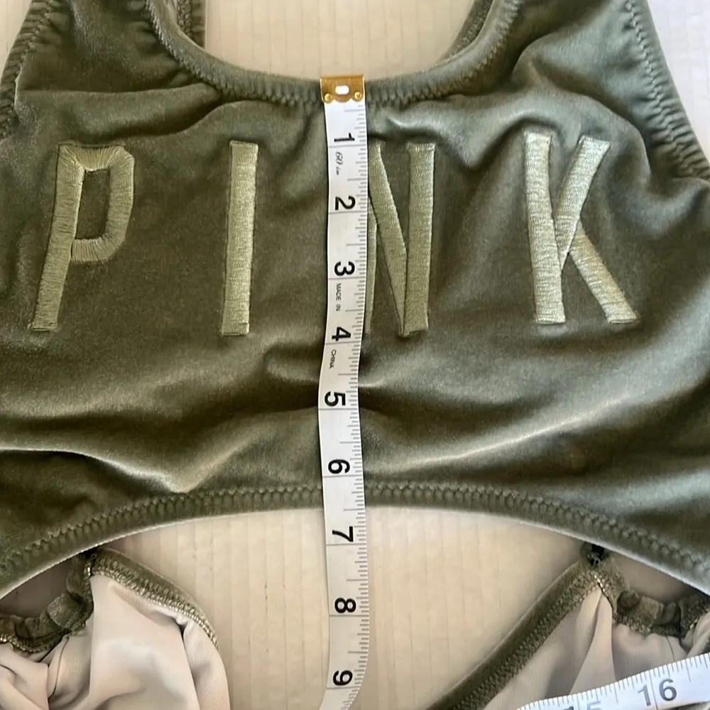 PINK by Victoria’s Secret Velvet Swim Sexy Green Cutout Swimsuit Size Large - Image 10