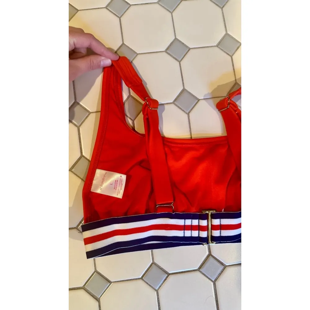 Xhilaration (Medium bottom, Large top) Red Bikini with Red White & Blue Band - Image 5