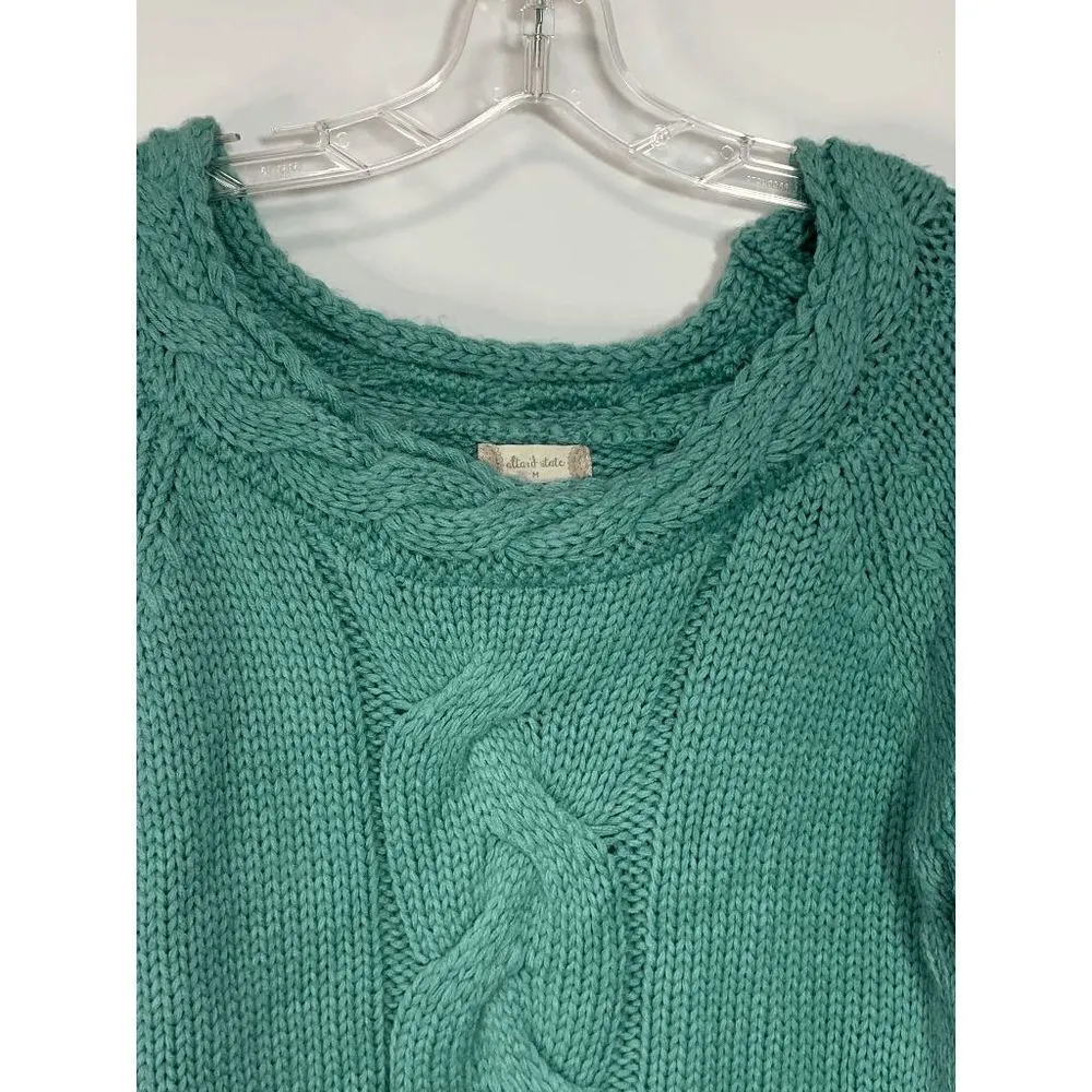Altar'd State Womens Sweater Crochet Knit Blue Medium - Image 7