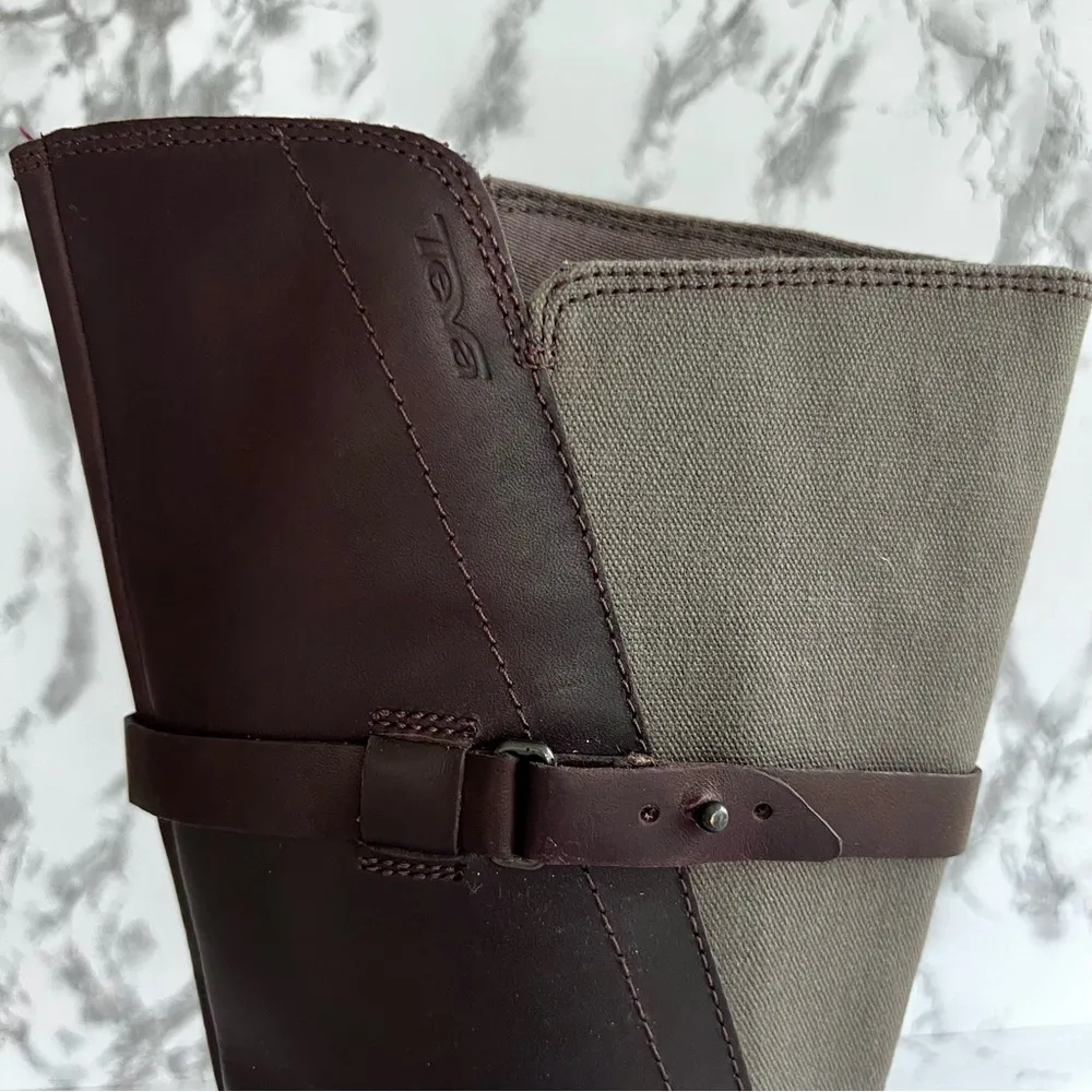 Teva De La Vina Riding Boots Oxblood Plum Waterproof Leather 6.5 - Image 9