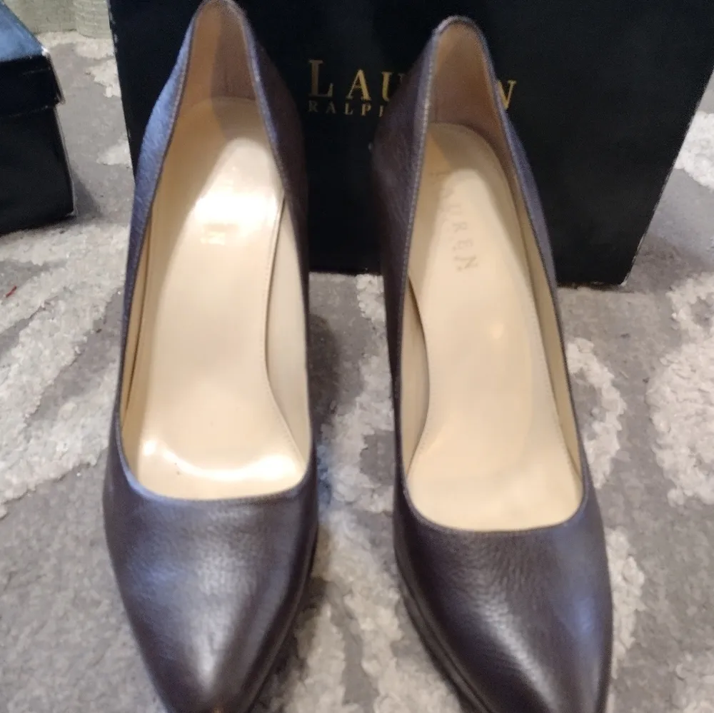 Lauren Ralph Lauren Brown Pebble Grain Dava Size 9 - Image 3