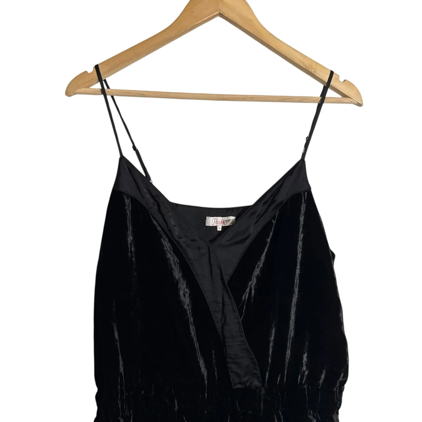 Parker Preston Black Velour Velvet Cropped Sleeveless  Cocktail Jumpsuit 10 - Image 4