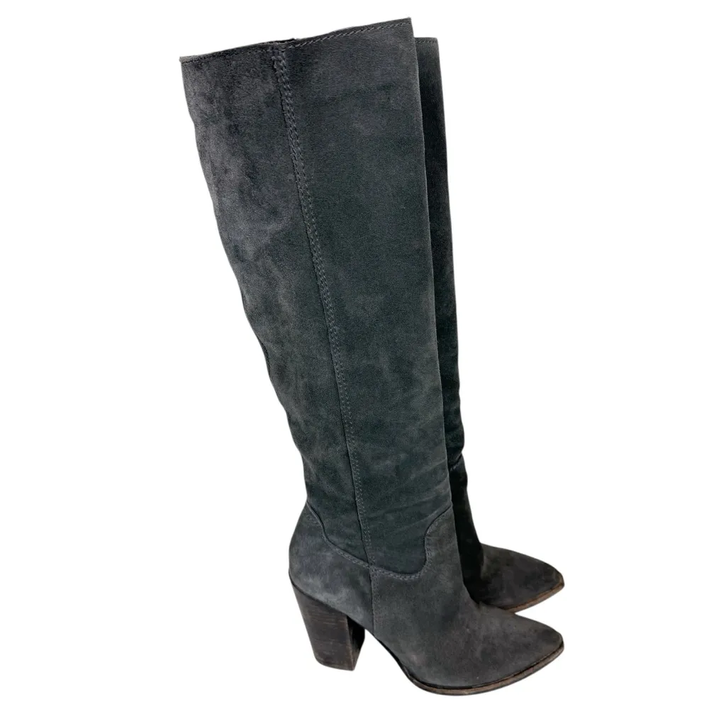 Dolce Vita Kylar Gray Suede Tall Knee High Heeled Point Toe‎ Boots Size 7.5 - Image 2