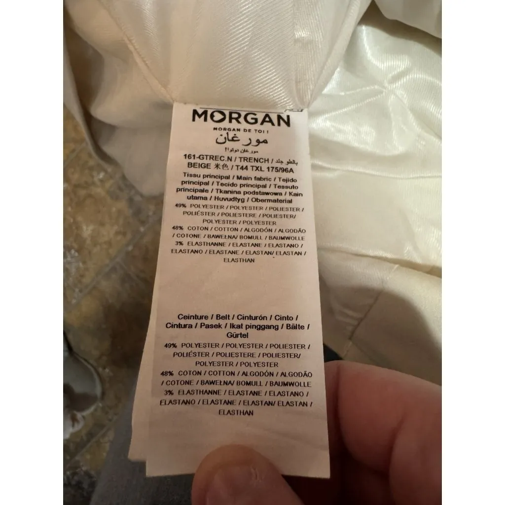 Morgan de Toi Women Size 44 Long Trench Coat Zipper Buttons Luxury Professional - Image 12