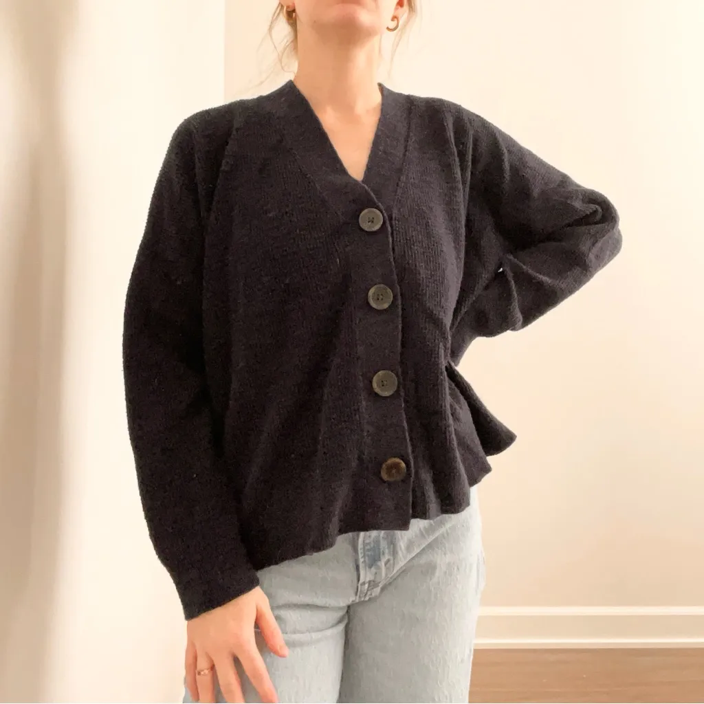 Madewell Navy Knit Button Front Cardigan Sweater - Image 4