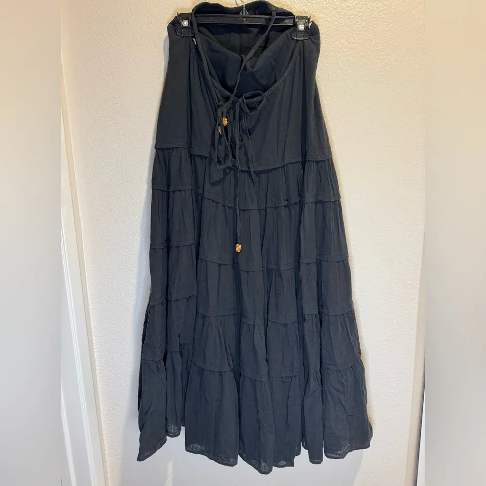 Free People Somewhere Sunny‎ Halter Drop Waist Midi dress Black Size M - Image 7