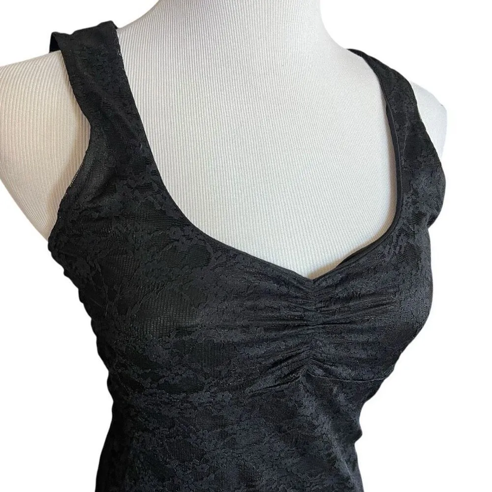 NWT Womens Forever 21 Sleeveless Sexy Black Lace Sweetheart Midi Dress - Sz M - Image 6