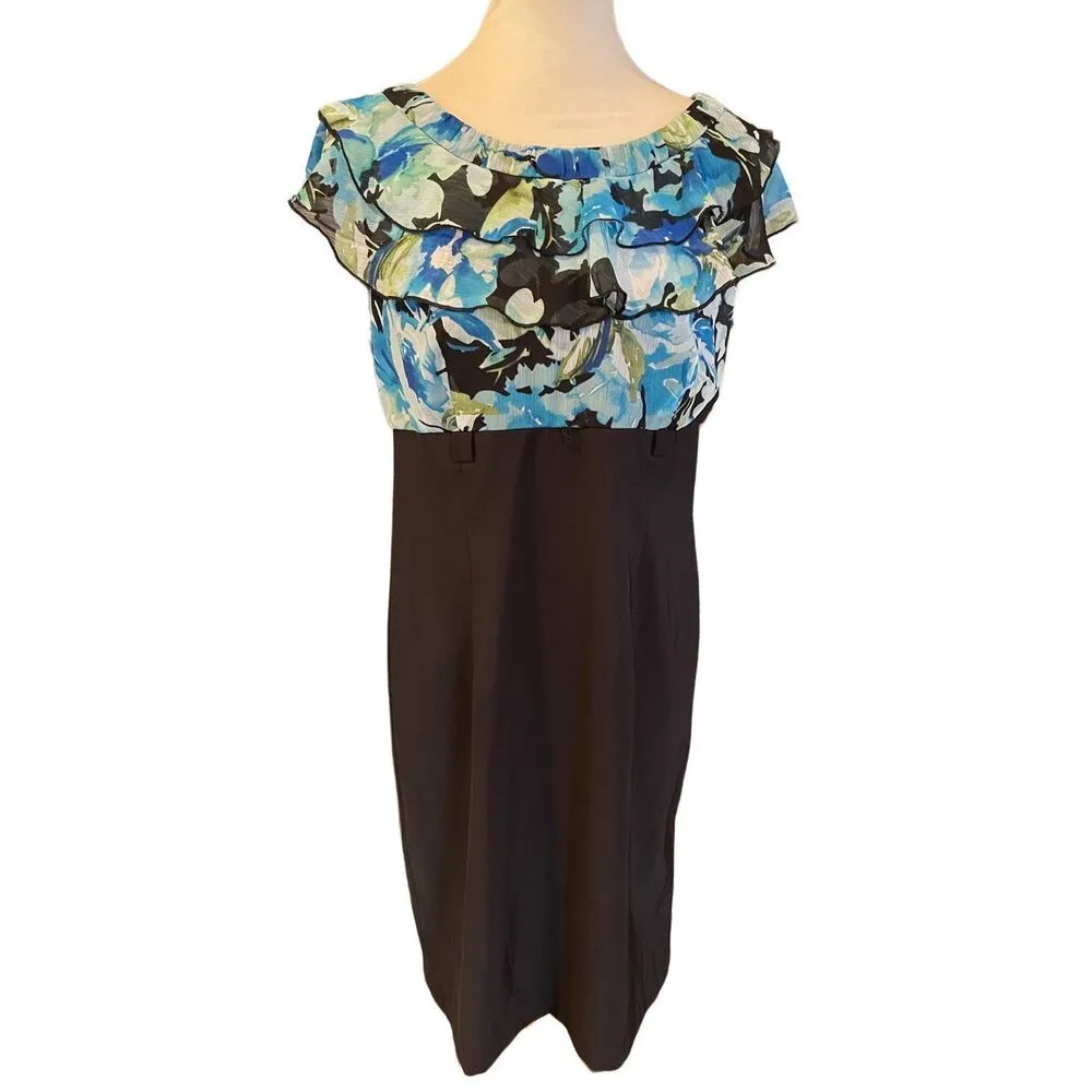 AB Studio Multi-Color Floral Design Dress Size 12-EUC - Image 6