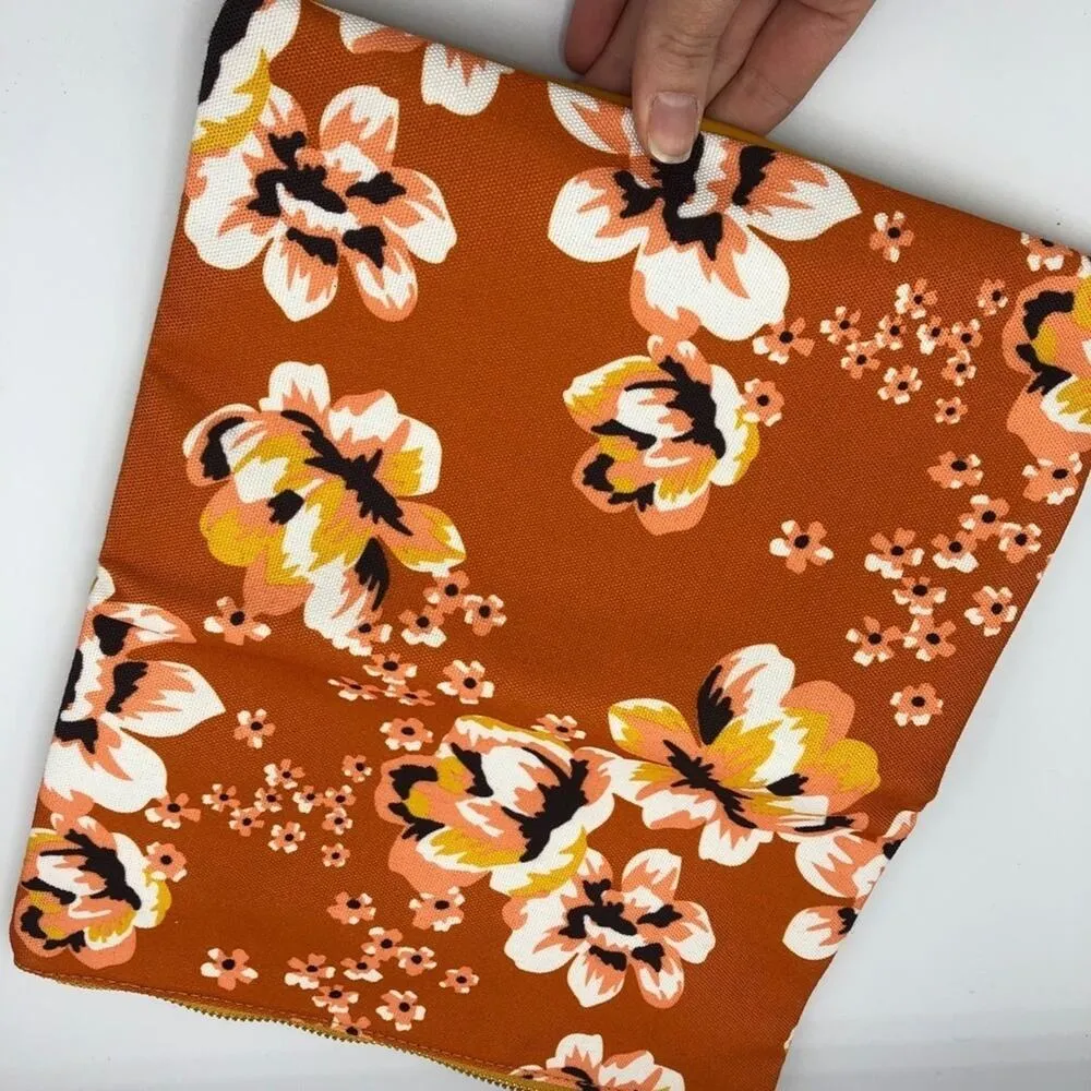 Rachel Pally Orange & Yellow Floral Clutch Handbag Boho Purse Fold Over - Image 5