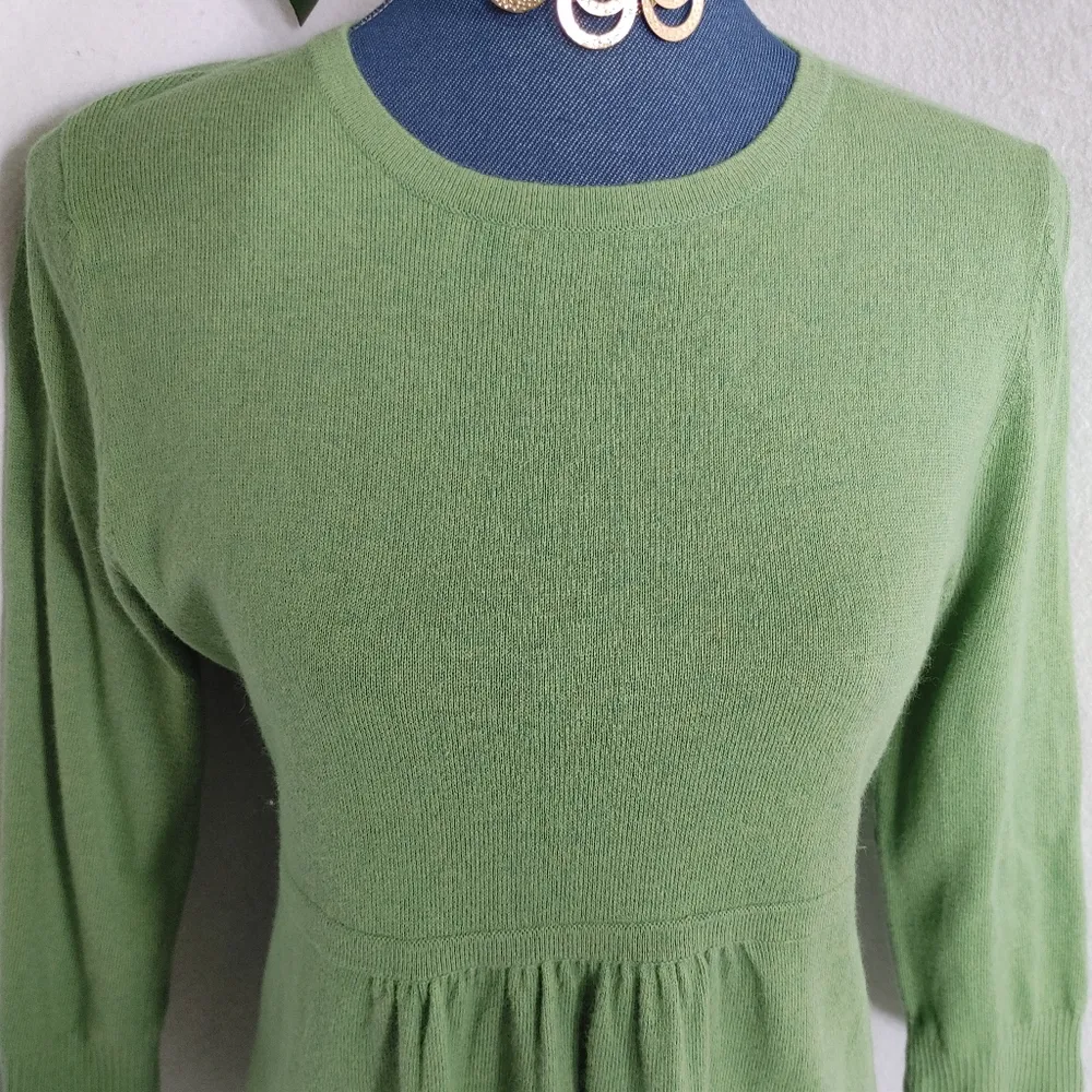 L.L.Bean  Green Angora Blend Peplum Sweater - Image 2