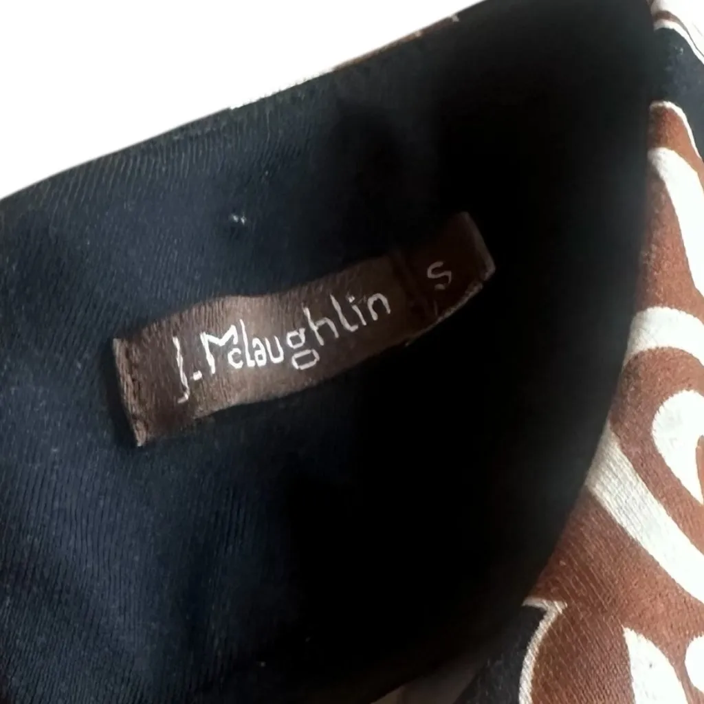 J. McLaughlin Mod Retro Print Midi Dress Sheath 3/4 Sleeves Stretch Size Small - Image 11