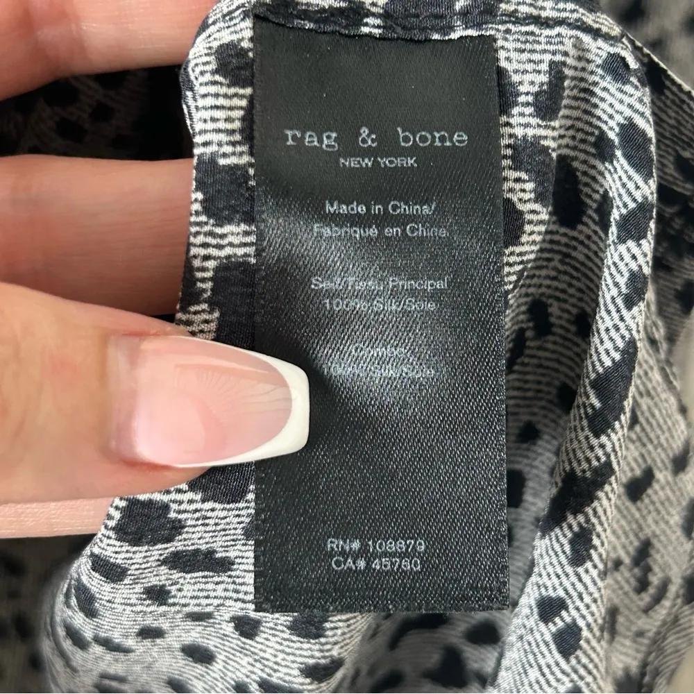 Rag & Bone | Christie Cheetah Print Silk Button Up Blouse Size XS - Image 10
