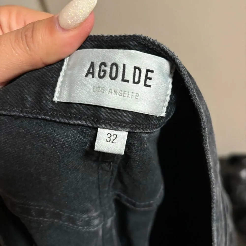 AGOLDE Lana Mid Rise Vintage Straight Jean in Disorder Black- Size 32 - Image 10