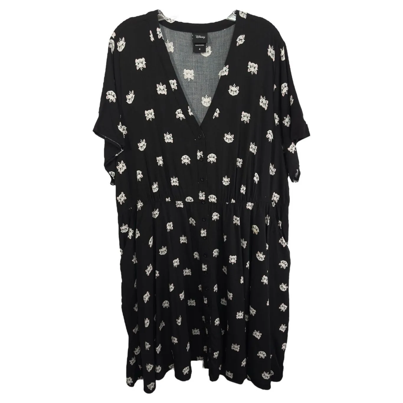Torrid Disney‎ Plus Size 4X Shirt Dress Midi The Aristocats Black Challis 269 - Image 10