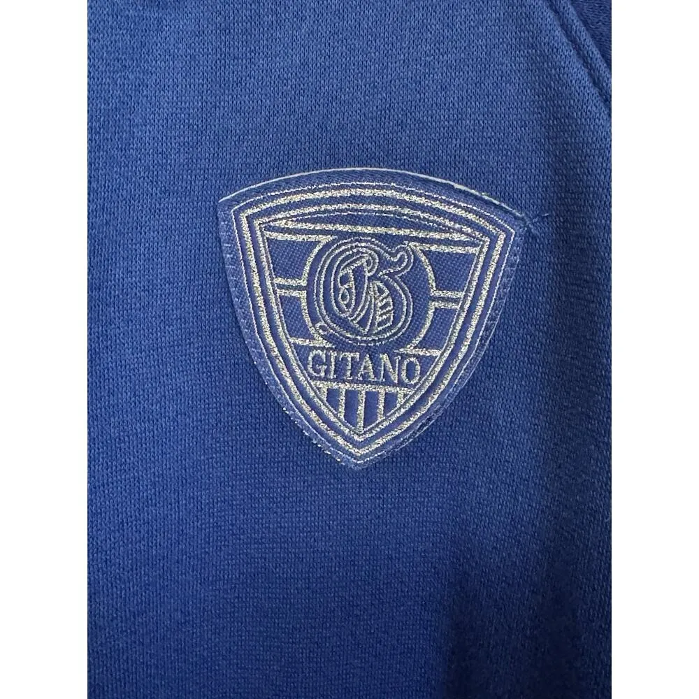 VTG Gitano 40/20W Long Sleeve Blue Sweatshirt Patch Workout Gym Outdoor Granny - Image 3