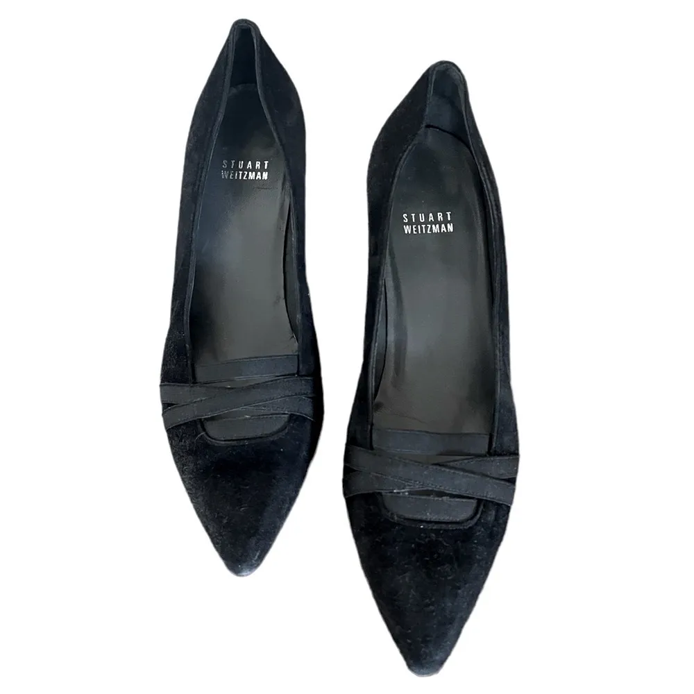 STUART WEITZMAN Black Suede Heels Size 9 - Image 2