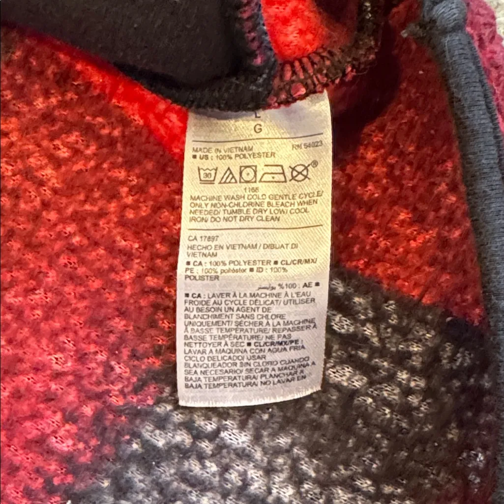 Old Navy Maternity Sherpa Half-Zip Pullover in Red Buffalo Plaid - Image 3