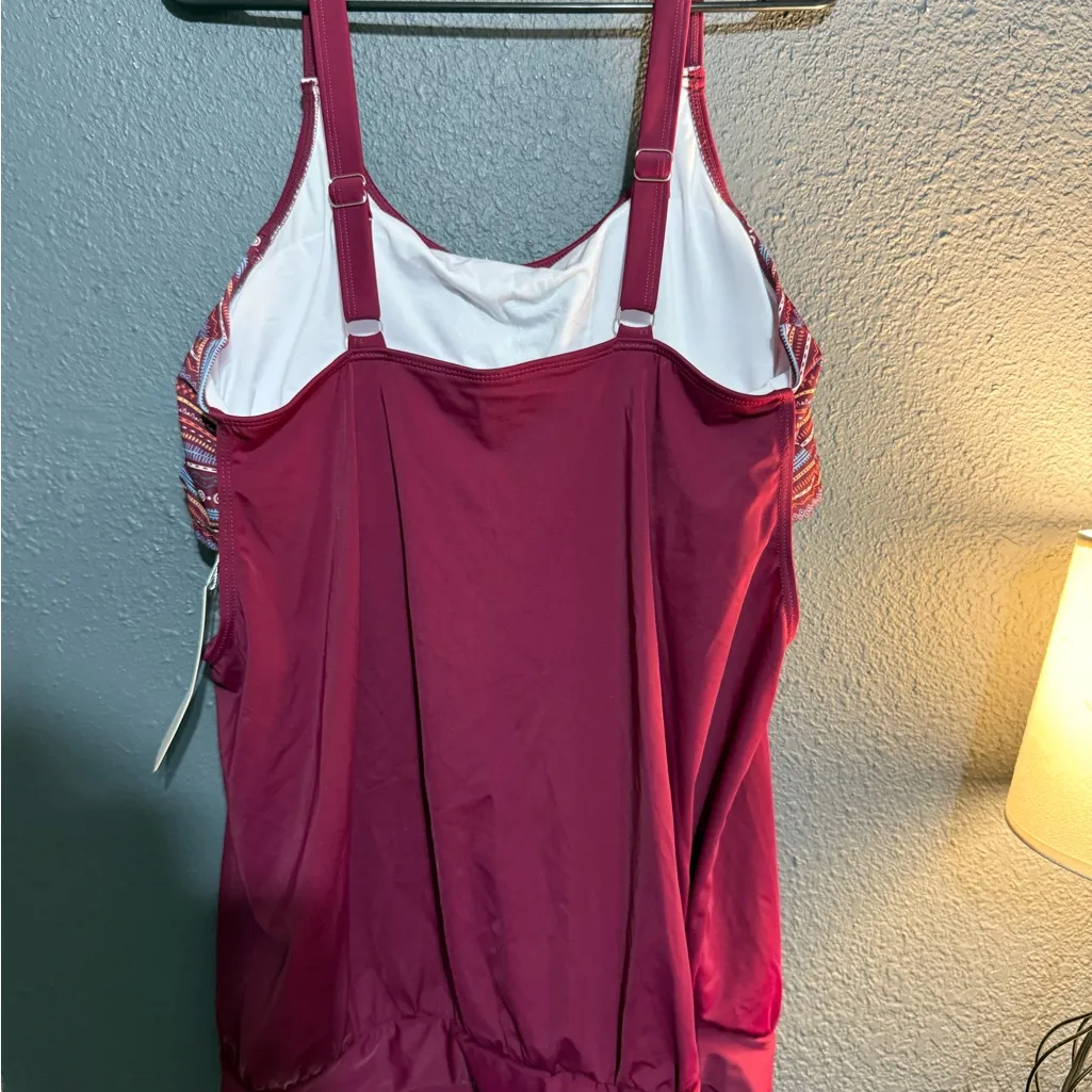 BloomChic Pink Ruffled Swim Top Size 18 - Image 4