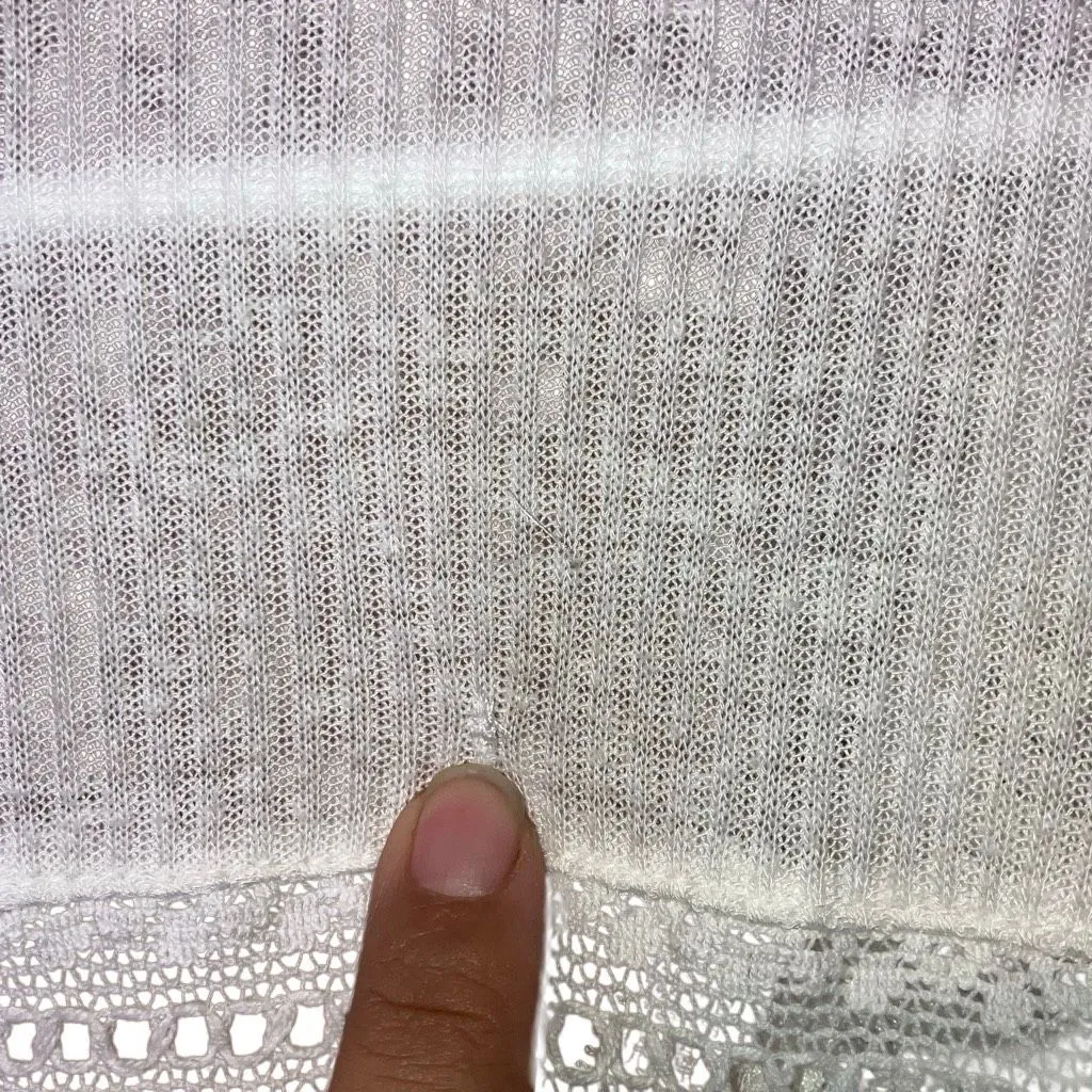 Free people set to stun white lace long sleeve tunic linen blend embroidery over - Image 4