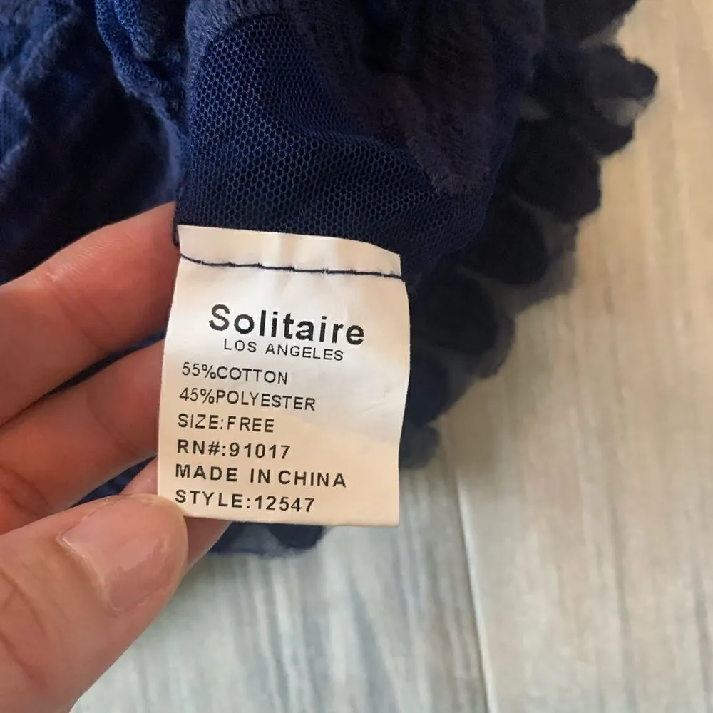 Navy lace 3/4 sleeve top s size S/M - Image 6