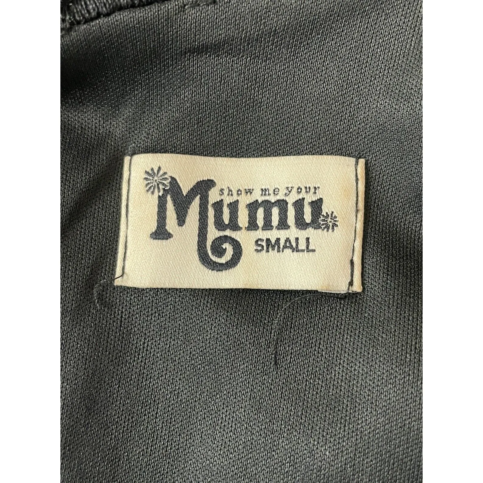 Show Me Your Mumu Swing Mini Dress Size Small Black Embroidered Bell Sleeve - Image 9