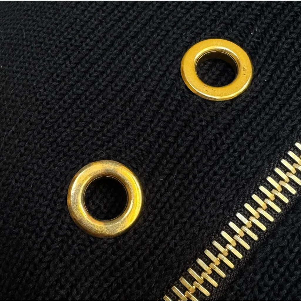 Prada vintage Y2K  dress 42 made in Italy gold zip front - Image 8