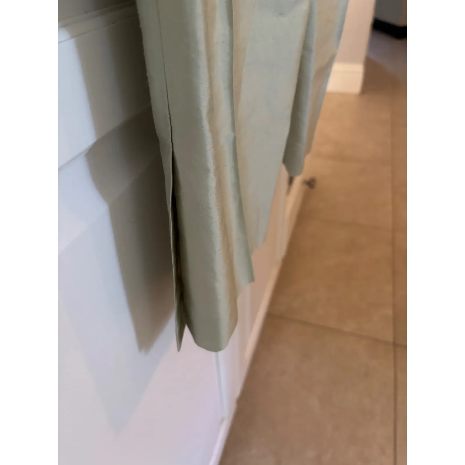 E ELLIOTT Women's Pale Green Silk Cropped Dress Pants Size 10 - Image 4