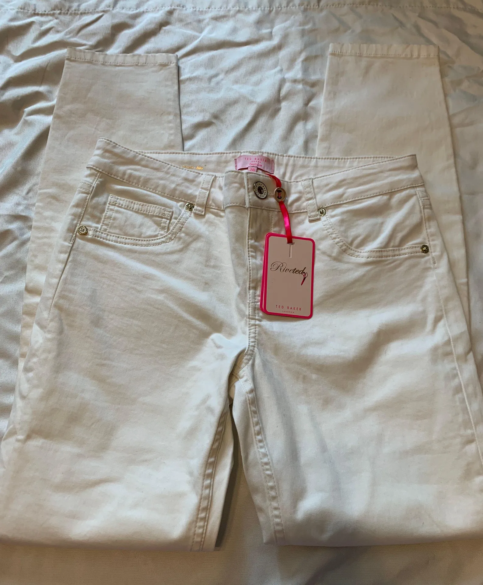 Ted Baker White Skinny Ankle Denim Jeans - Image 3