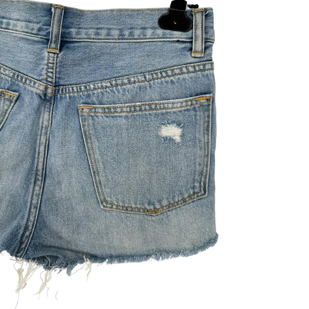 All Saints Destroyed Distressed Light Wash Denim Shorts Frayed Waist 25 - Image 6