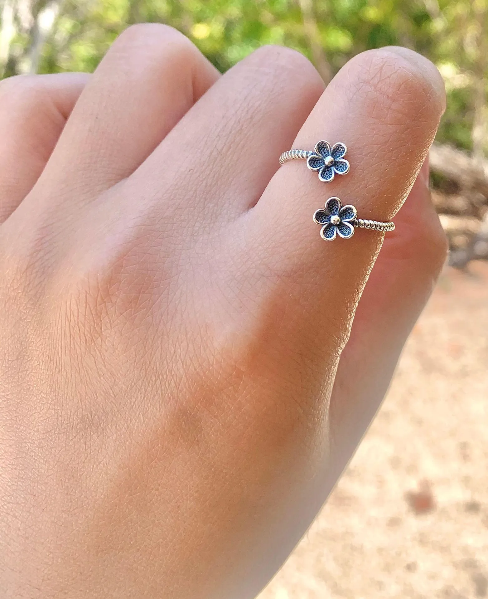 Daisy ring flower ring silver ring sterling silver ring adjustable ring cute ring dainty daisy flow - Image 4