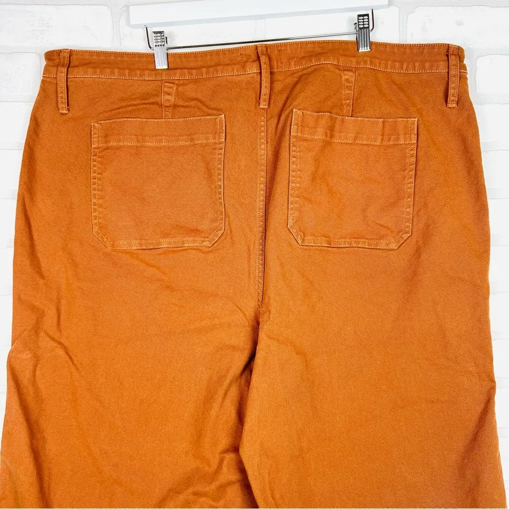 Madewell Emmett Wide-Leg Crop‎ Pants Burnt Sienna, Size 37 Style J8985 - Image 10
