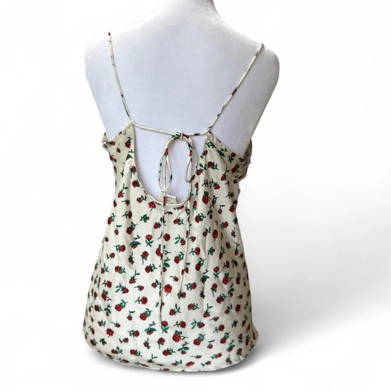 Floral Rose Print Babydoll Cami Top - Image 3