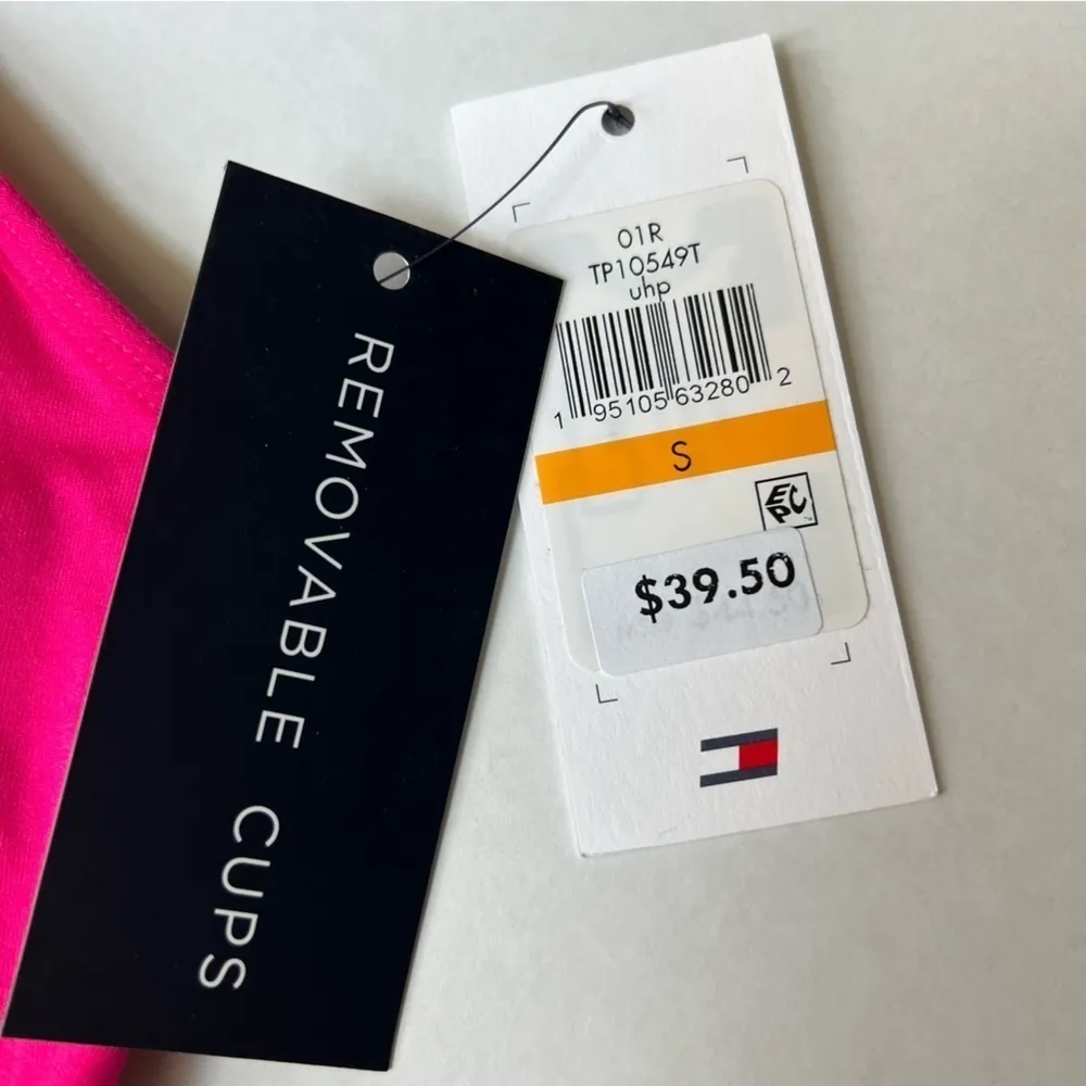 Nwt Tommy Hilfiger sport magenta strappy cross back  sport bra size small - Image 3