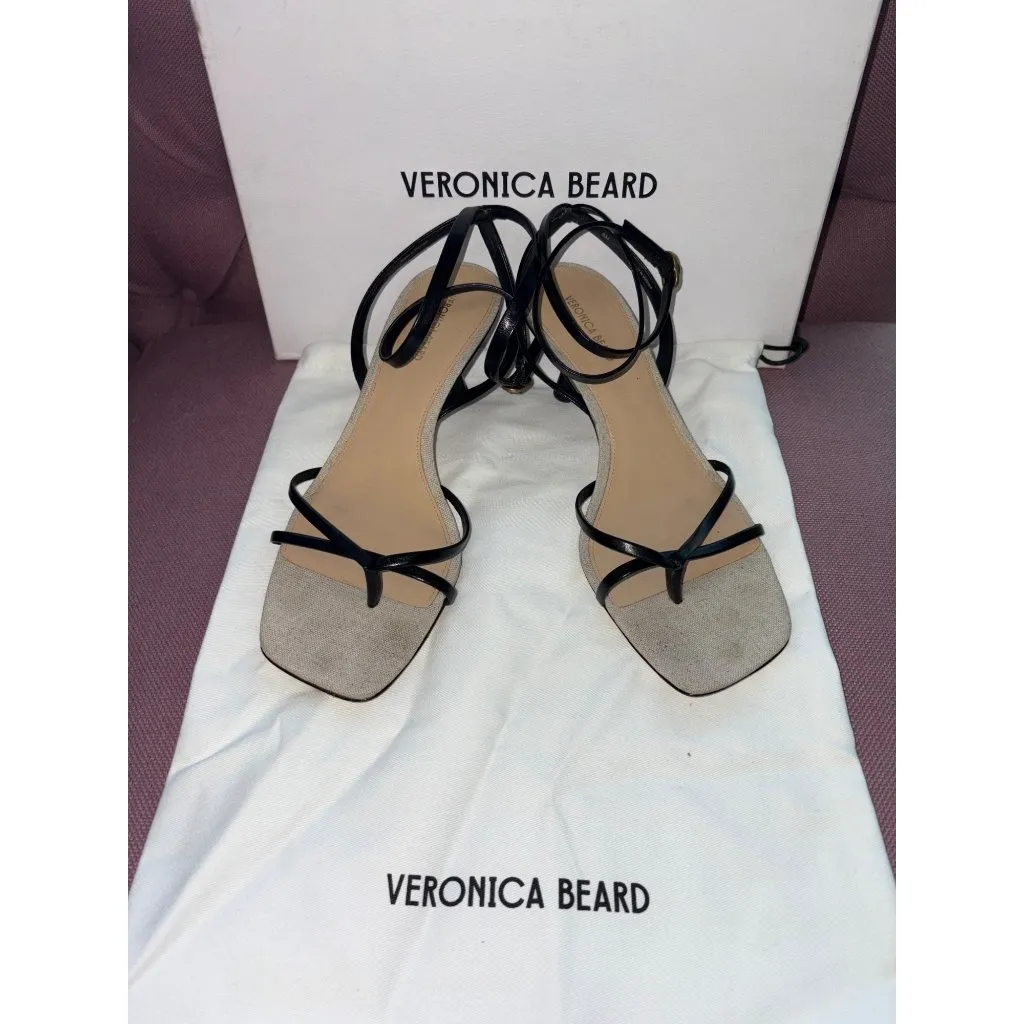 Veronica Beard Caterina Low Heels in Black 9 With Box Womens Sandals - Image 6