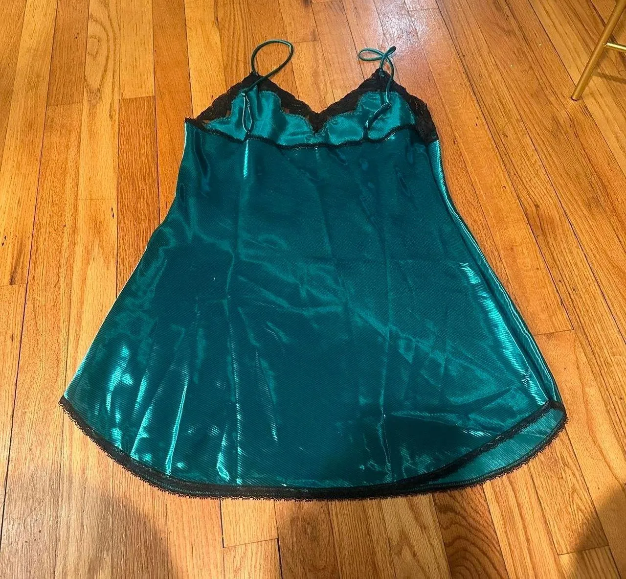 Vintage Emerald Slip Dress - Image 2